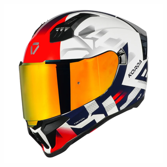 Korda EVO Triton Helmet - Gloss White Red Blue