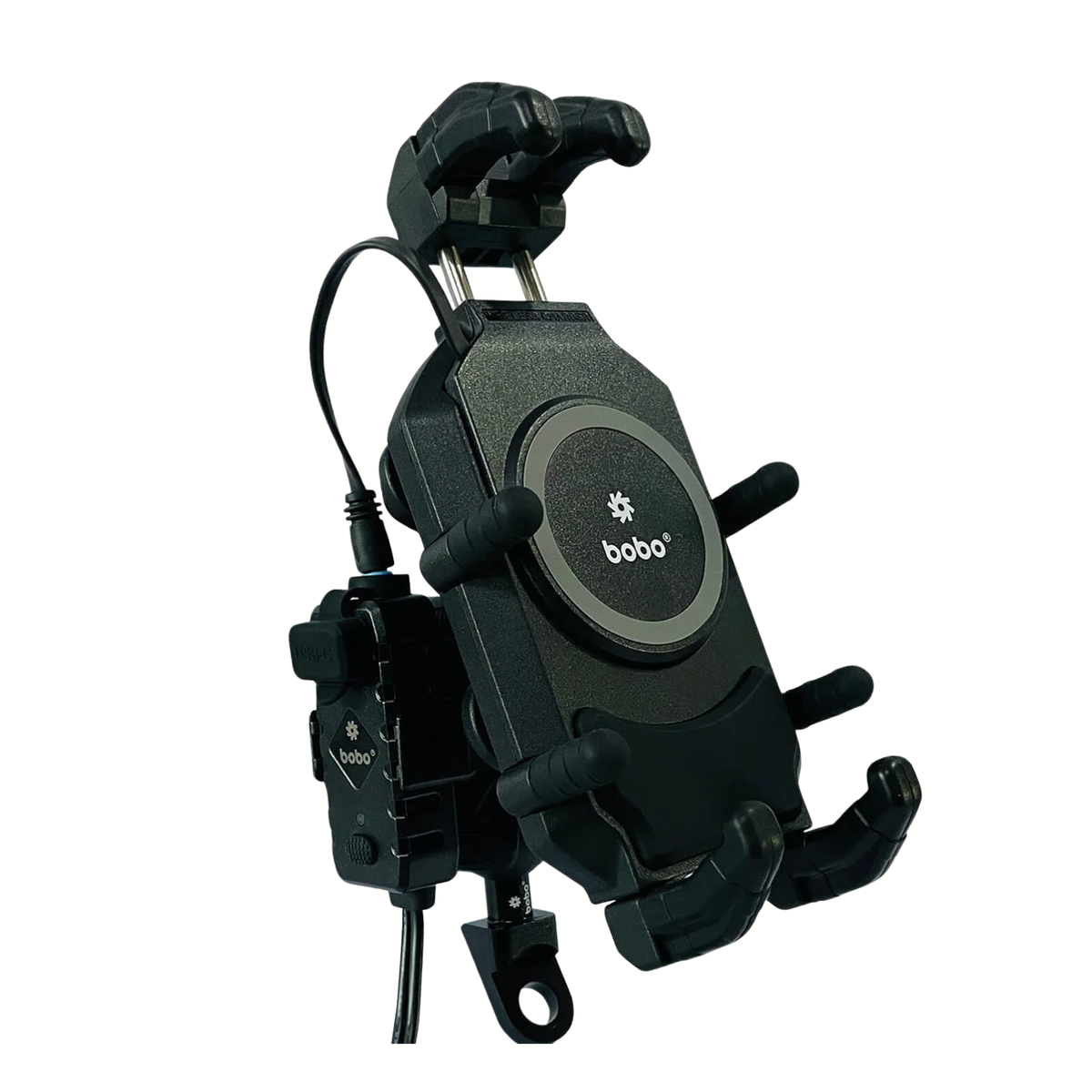 BOBO BM18M Pro Bike Mirror Mount Anti-Vibration with Fast 15W Wireless Charger & USB-C Charging Module - BOBO