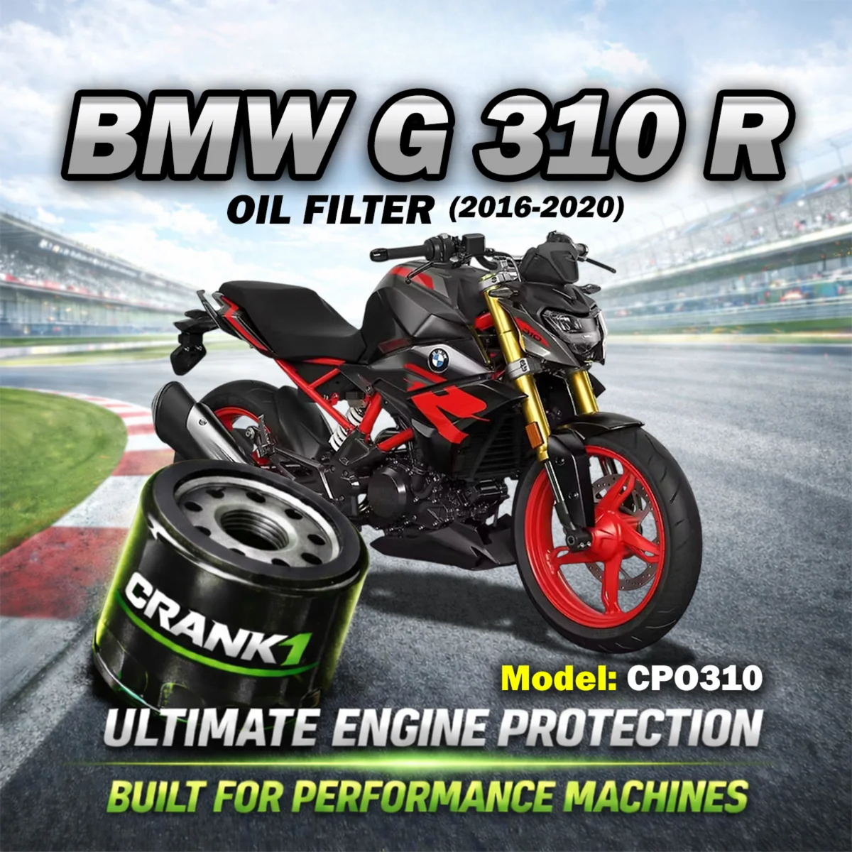 Crank1 BMW G 310 R (2016-2020) Performance Oil Filters - CPO-310