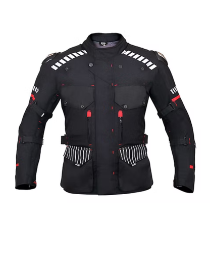 BBG Adventure Riding Jacket with Chest Guard with Liner - Black