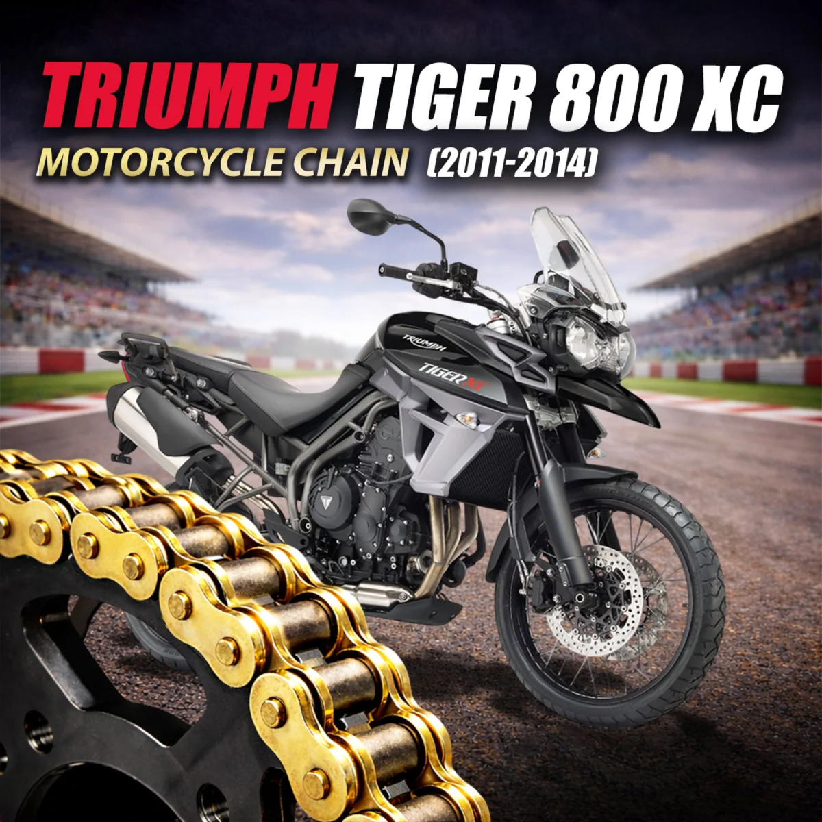 Crank1 Triumph Tiger 800 XC (2011-2014) 525 Pitch ZVM-X 124L Chain - Gold