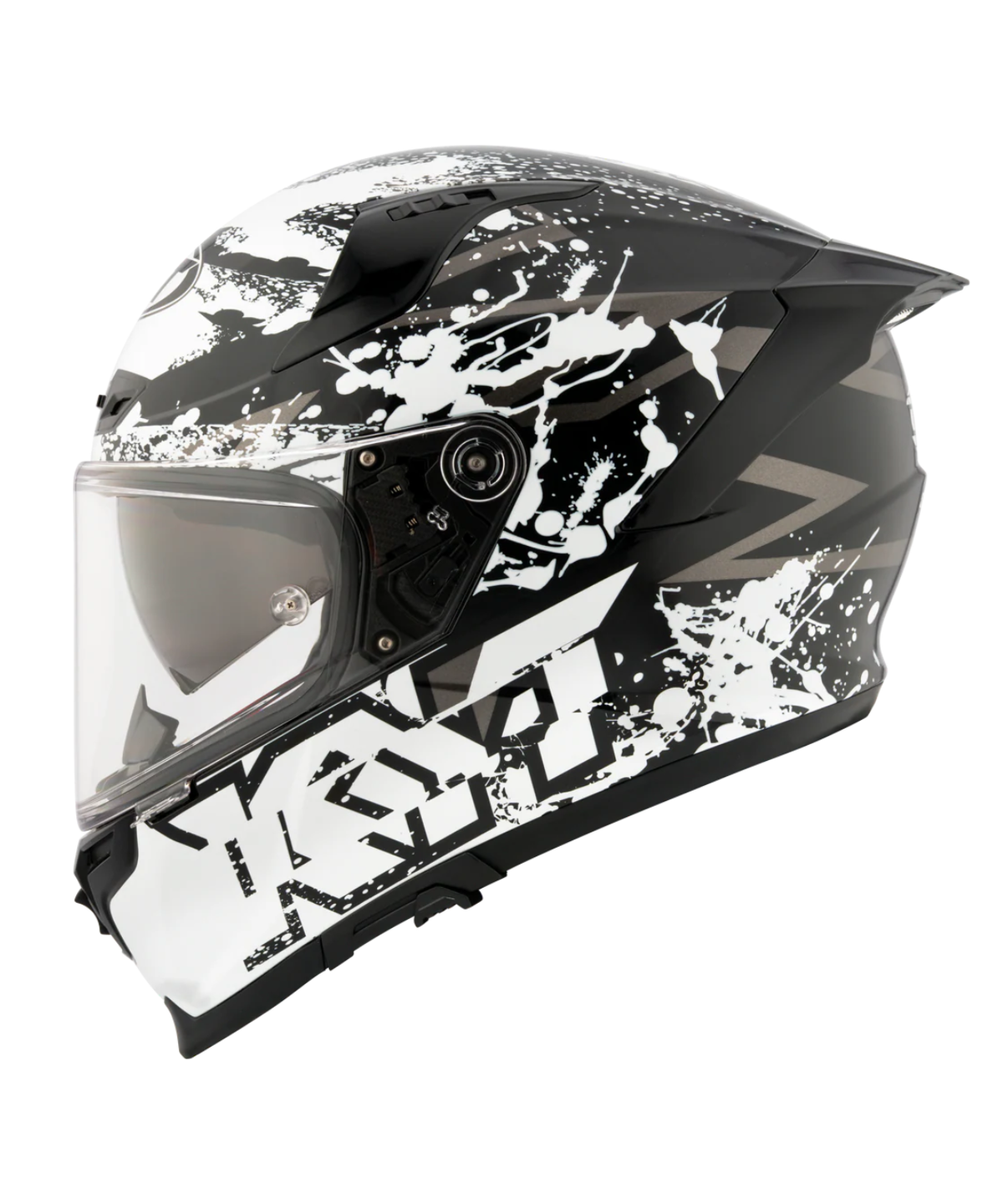 KYT Striker 2V Neutron Helmet - Gloss Black White - KYT Helmets