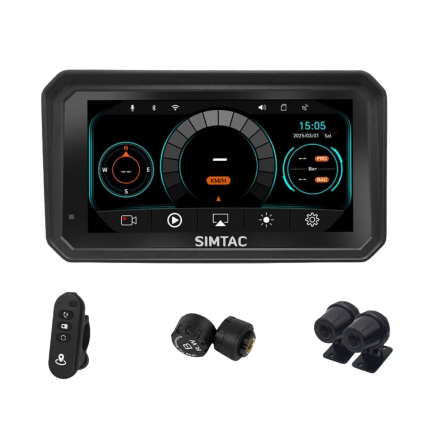 Simtac M8DT Detachable Motorcycle Navigation 6.0 Inch IPS Screen
