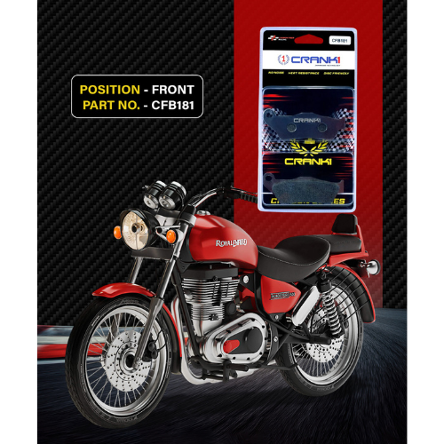 Crank1 Carbon Brake Pads for Royal Enfield Thunderbird 350 (2013 Onwards)
