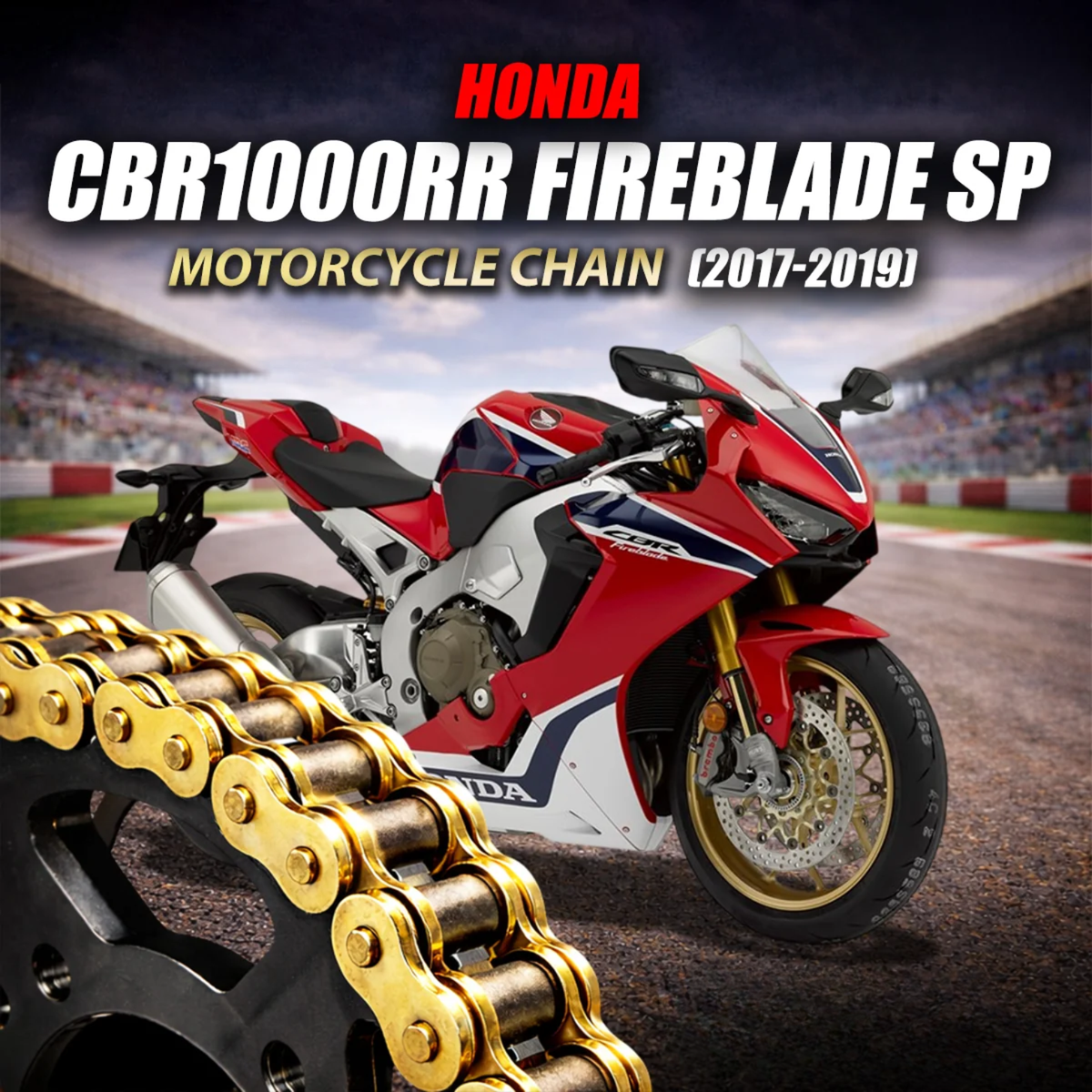 Crank1 Honda CBR 1000RR Fireblade SP (2017-2019) 525 Pitch ZVM-X 116L Chain - Gold