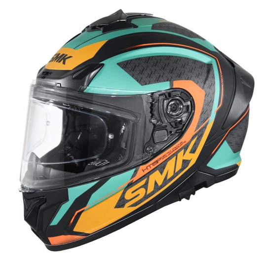 SMK Typhoon RD 1 MA287 Orange Green Helmet