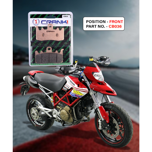 Crank1 Fully Sintered H2 Series Brake Pads for Ducati Hypermotard 821