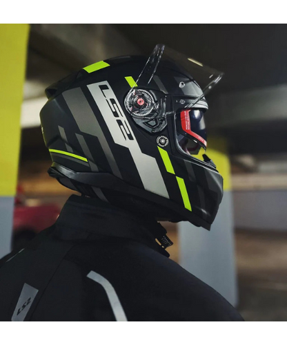 LS2 FF811 Vector II Tron Helmet - Matt Black HiViz Yellow