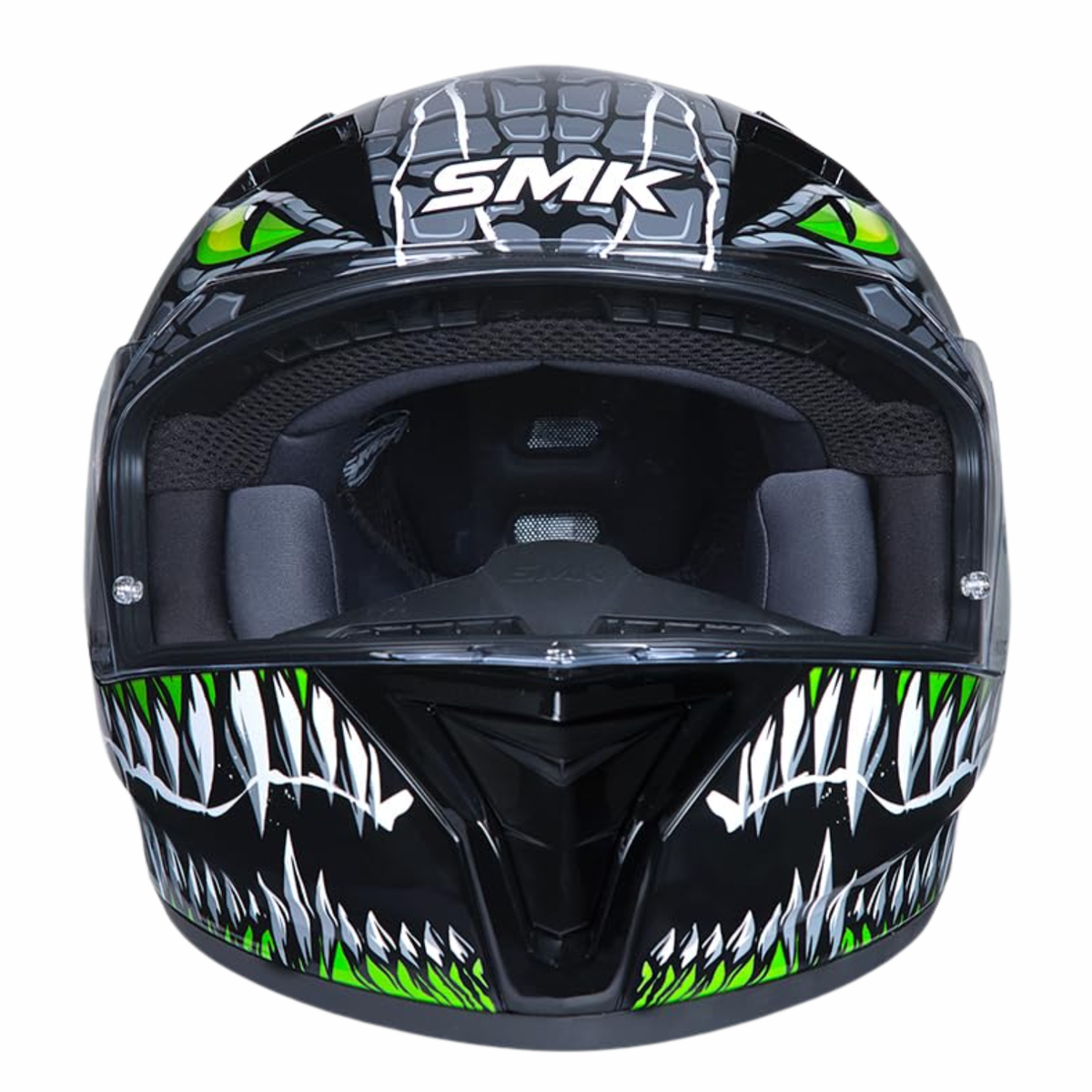 SMK Stellar Sports Taotei GL268 Helmet - Gloss Black Grey Green - SMK