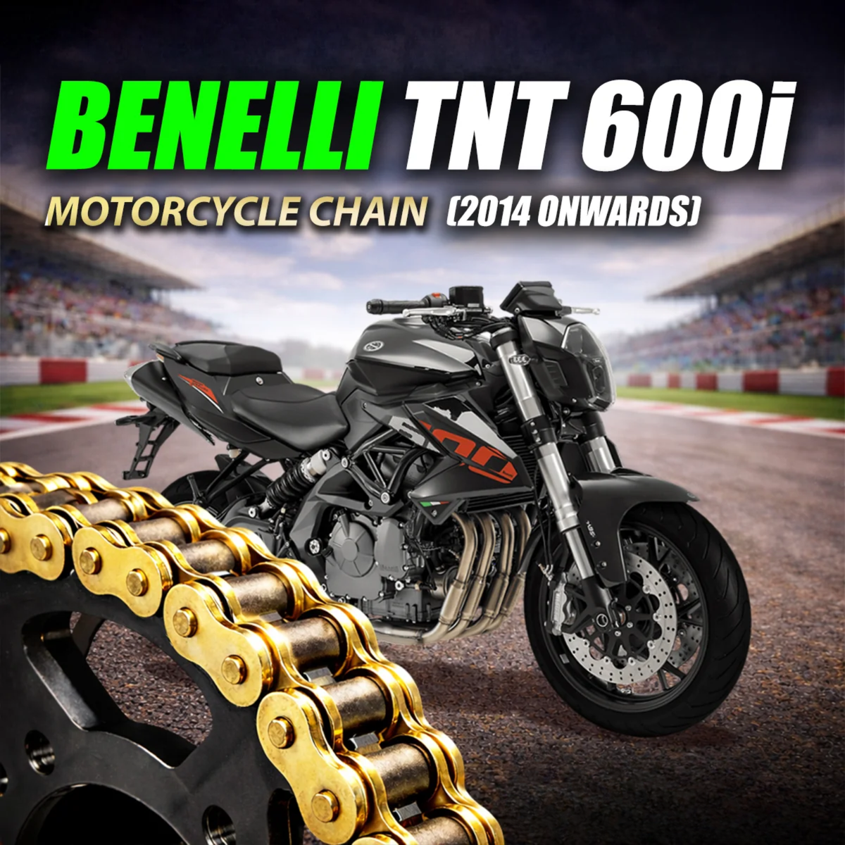 Crank1 Benelli TNT 600i (2014 Onwards) 525 Pitch ZVM-X 118L Chain - Gold