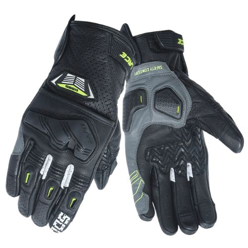 Solace Hobo Semi Gauntlet Riding Gloves - Black Neon