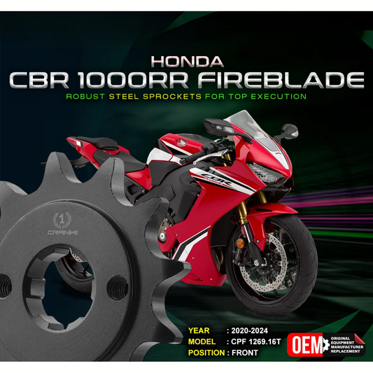 Crank1 Honda CBR 1000RR Fireblade (2020-2024) Performance Motorcycle Sprocket - Chrome - CPF1269.16T