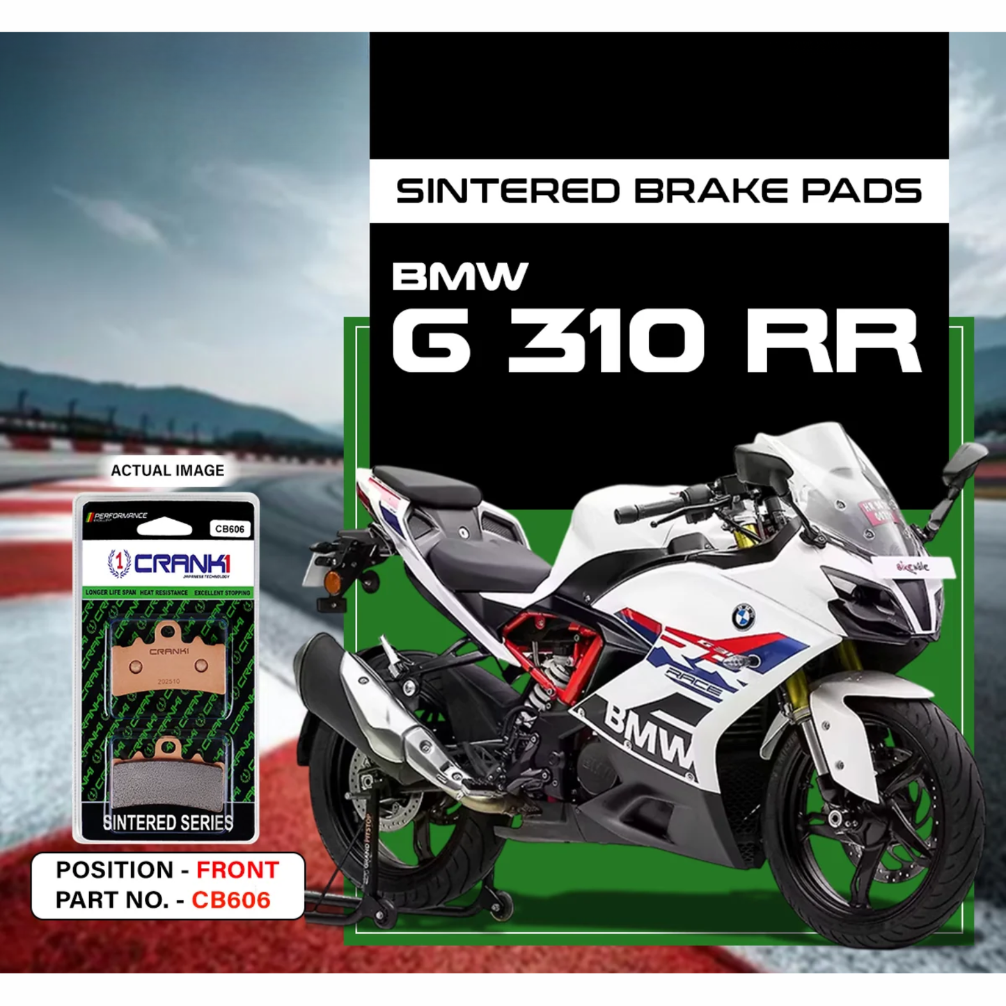 Crank1 Sintered Brake Pads for BMW G 310 RR