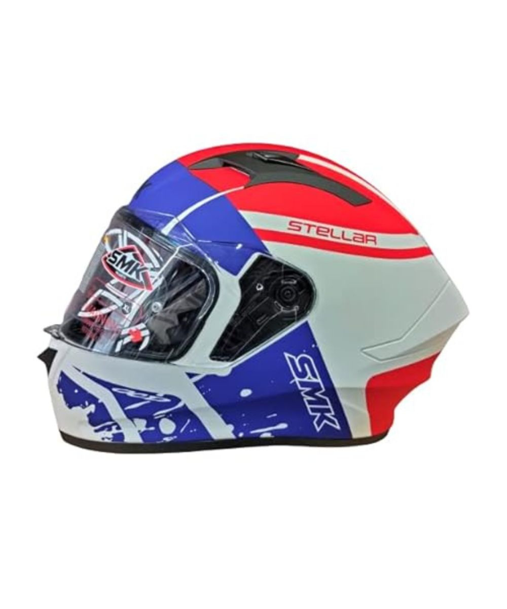 SMK Stellar Squad GL153 White Blue Red Helmet - SMK