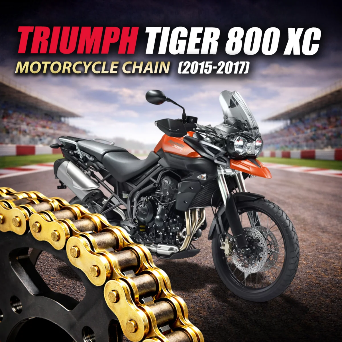 Crank1 Triumph Tiger 800 XC (2015-2017) 525 Pitch ZVM-X 124L Chain - Gold