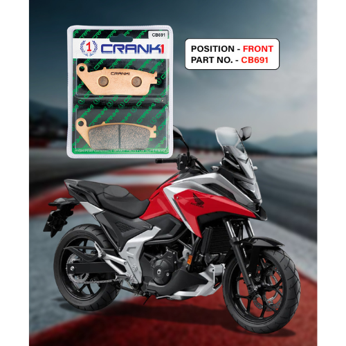 Crank1 Fully Sintered H2 Series Brake Pads for Honda NC750X