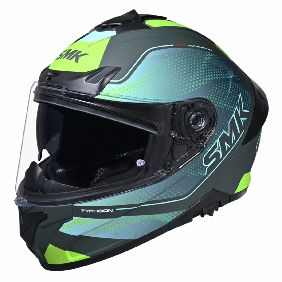 SMK Typhoon Mystic GRPS GL884 Full Face Helmet - Gloss Blue Green - SMK
