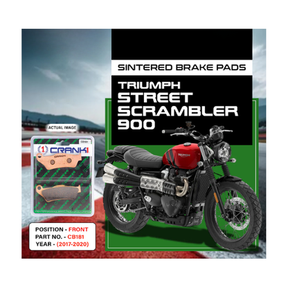 Crank1 Fully Sintered H2 Series Brake Pads for Triumph Street Scrambler 900 (2017-2020)