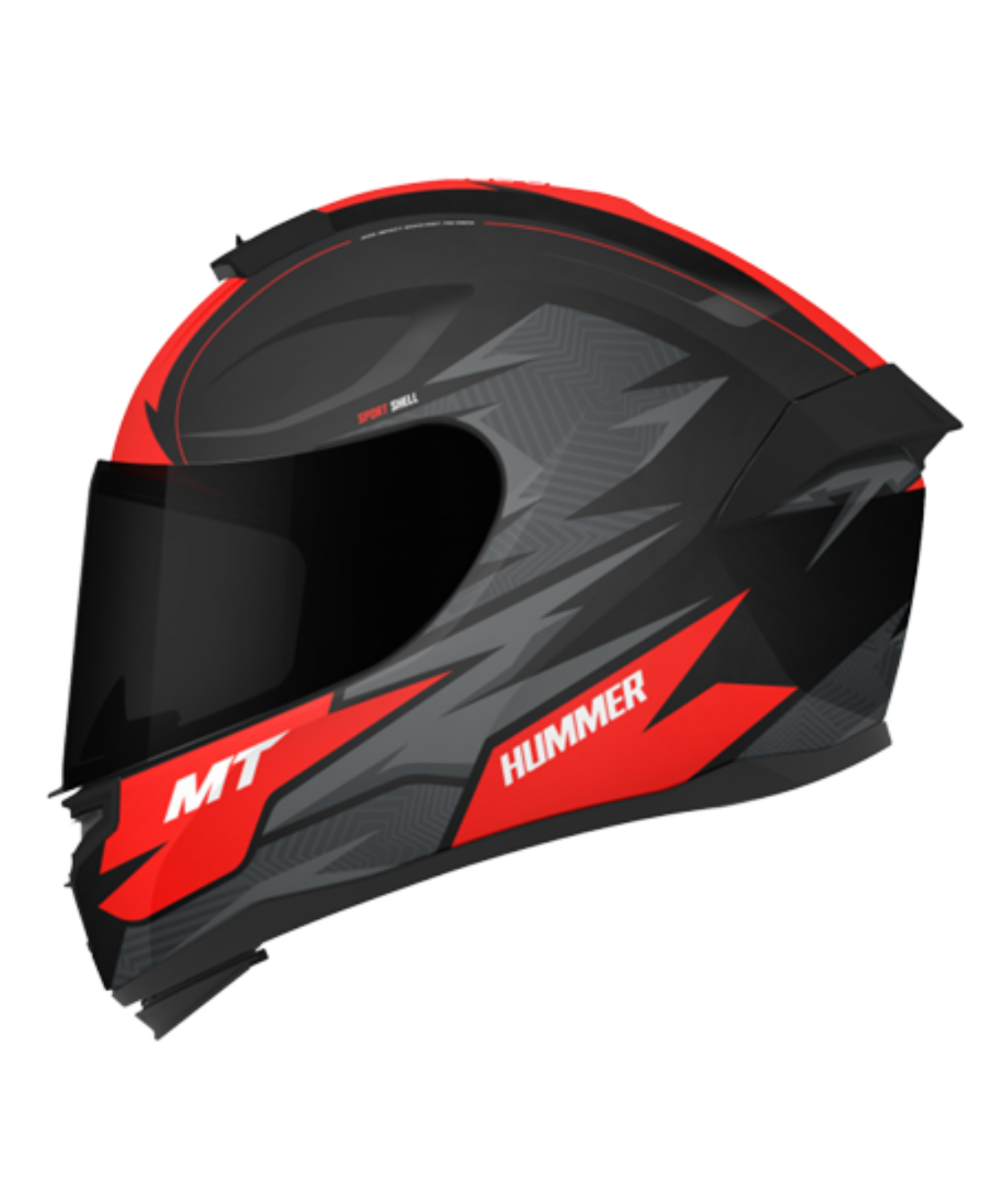 MT Hummer B Shine B5 Helmet - Gloss Black Red