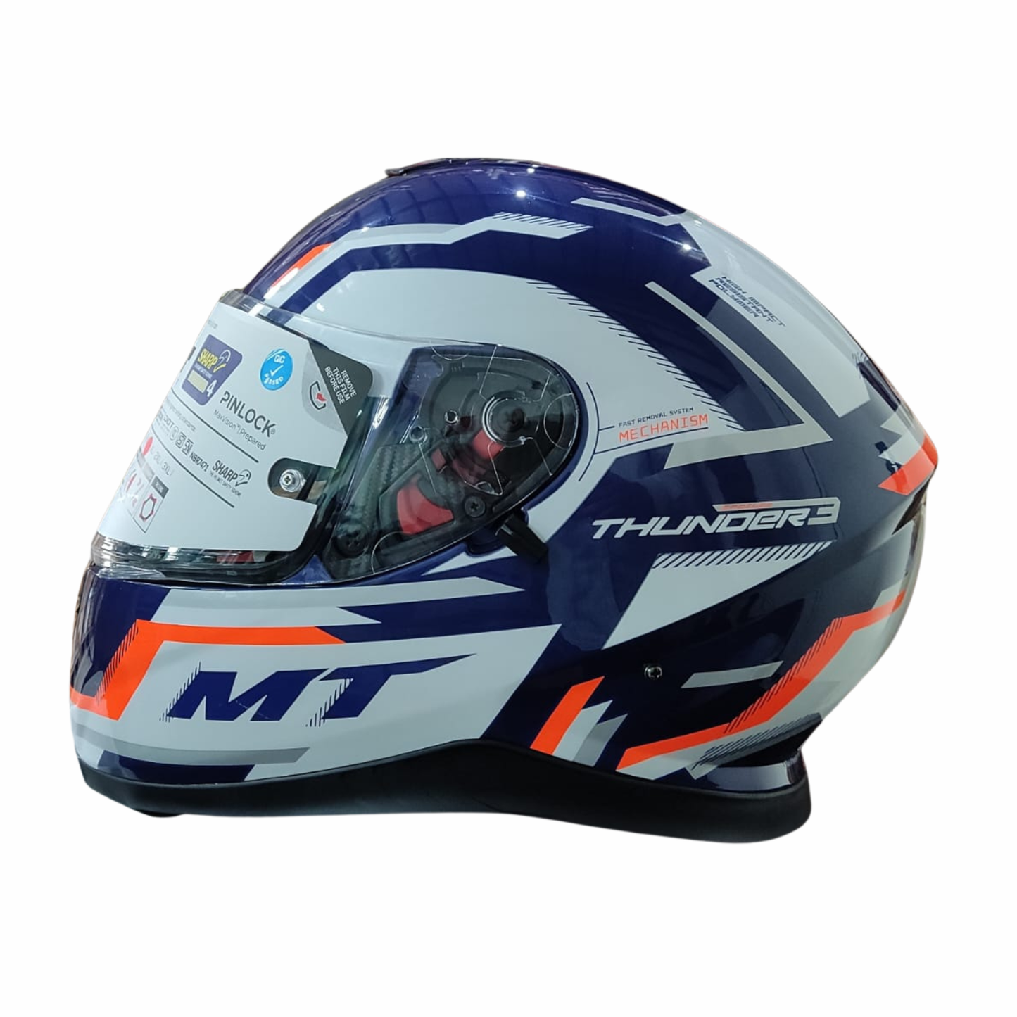 MT Thunder 3 SV Pro Blaze C14 Helmet - Gloss White Blue Orange
