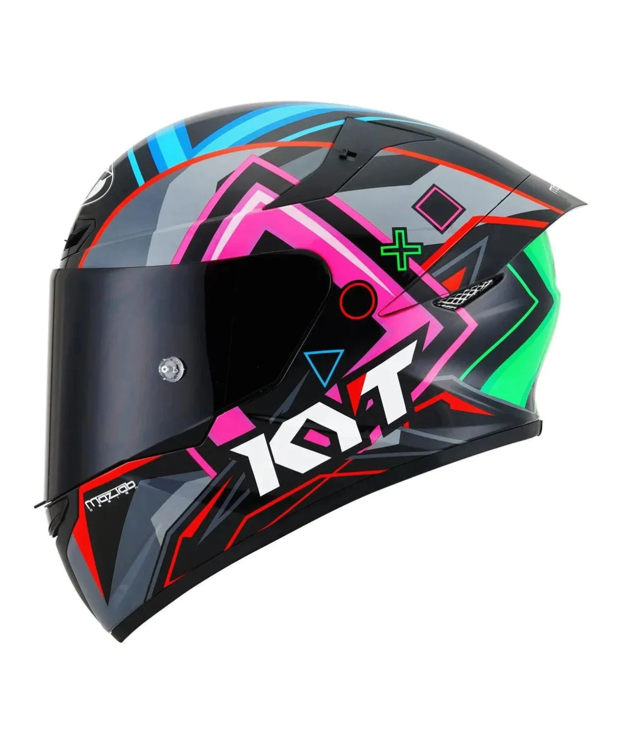 KYT TT-Course Ratthapark Play Replica Helmet - Grey Blue Pink