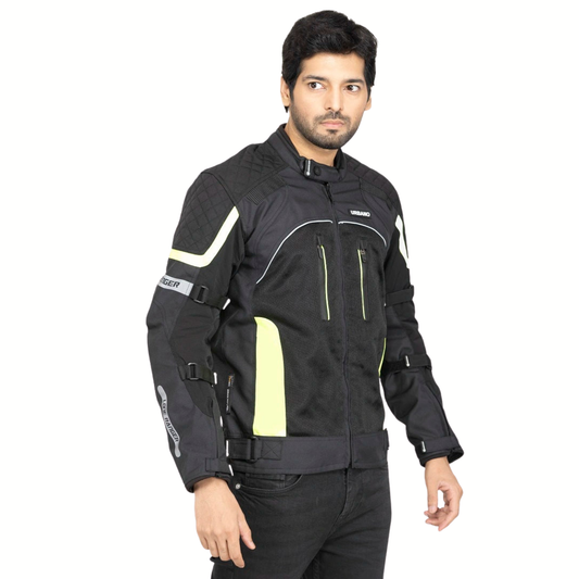 Lone Ranger Urbano Single Layer Riding Jacket - Black Neon Green
