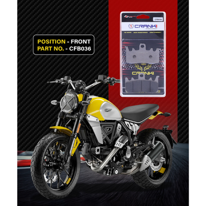 Crank1 Carbon Brake Pads for Ducati Scrambler Icon 800 (2023 onwards)