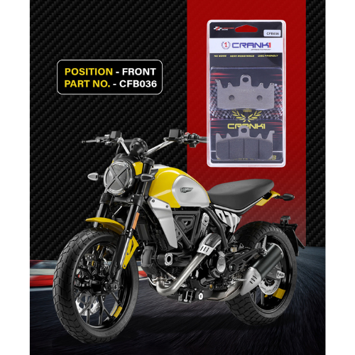 Crank1 Carbon Brake Pads for Ducati Scrambler Icon 800 (2023 onwards)