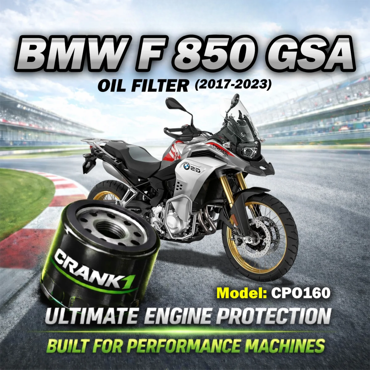 Crank1 BMW F 850 GSA (2017-2023) Performance Oil Filters - CPO-160