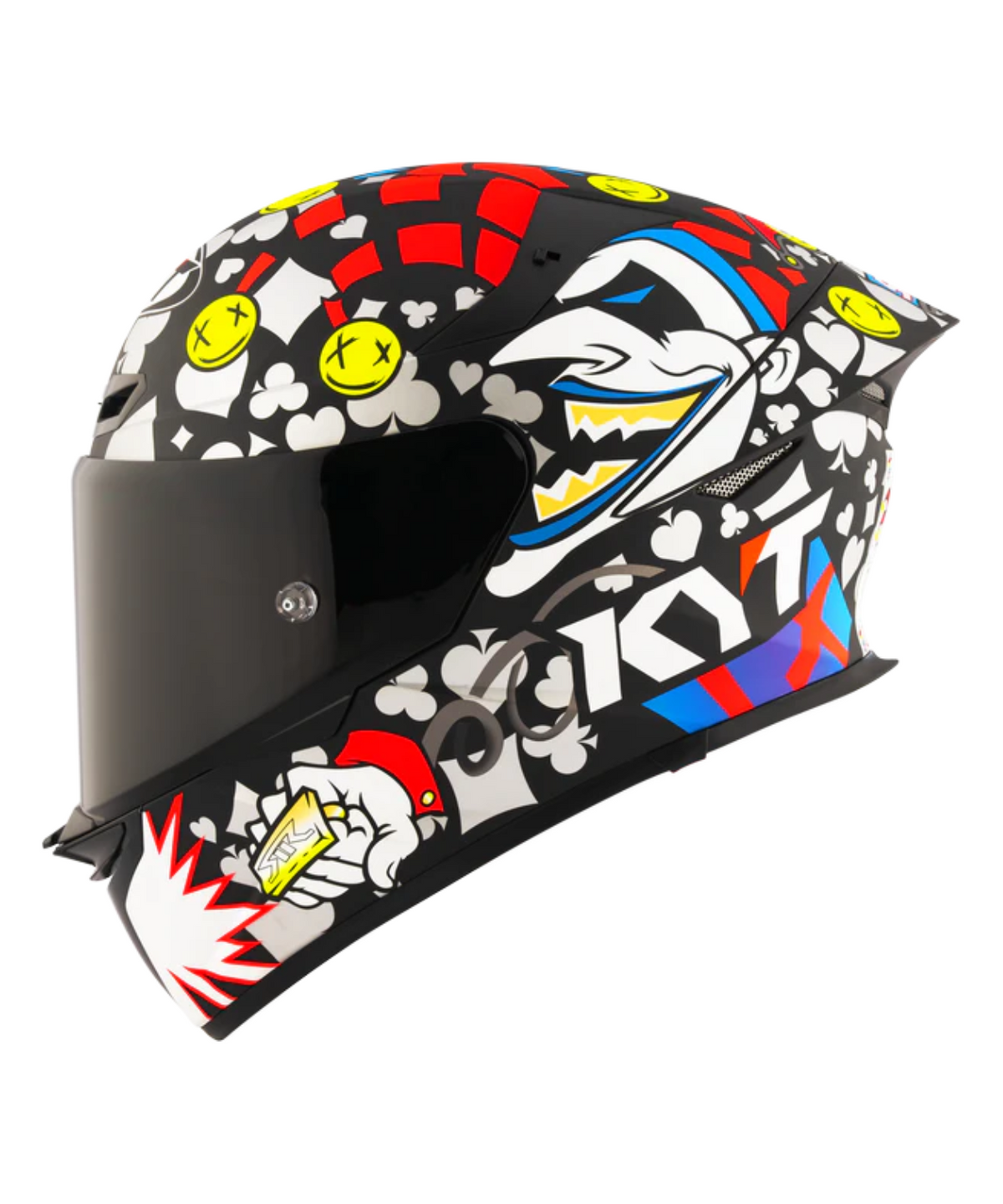 KYT TT-Revo Riccardo Rossi 2022 Replica Helmet - Matt Black Red Blue - KYT Helmets