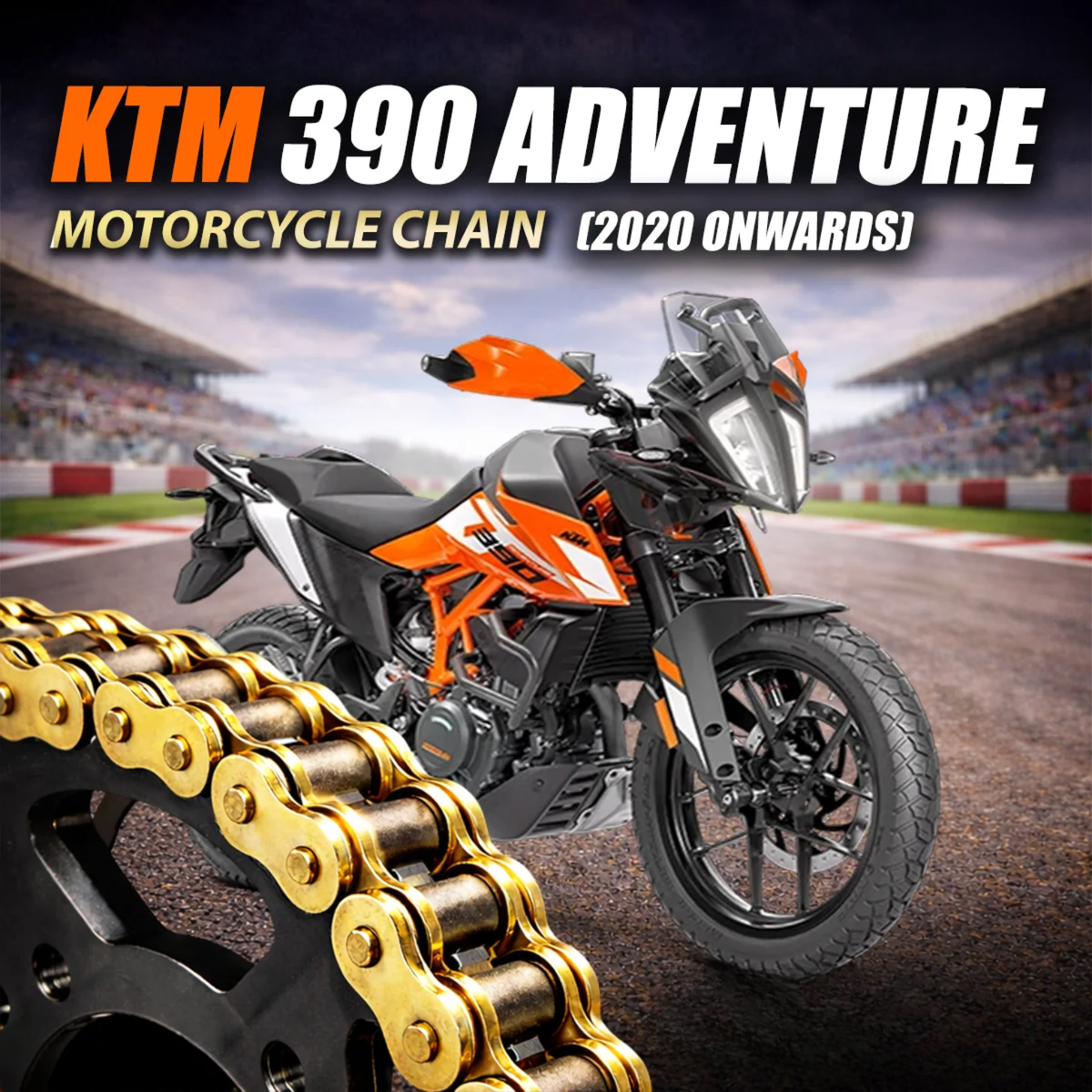 Crank1 KTM 390 Adventure (2020 Onwards) 520 Pitch ZVM-X 118L Chain - Gold