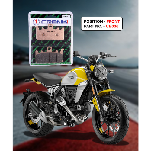 Crank1 Fully Sintered H2 Series Brake Pads for Ducati Scrambler 800