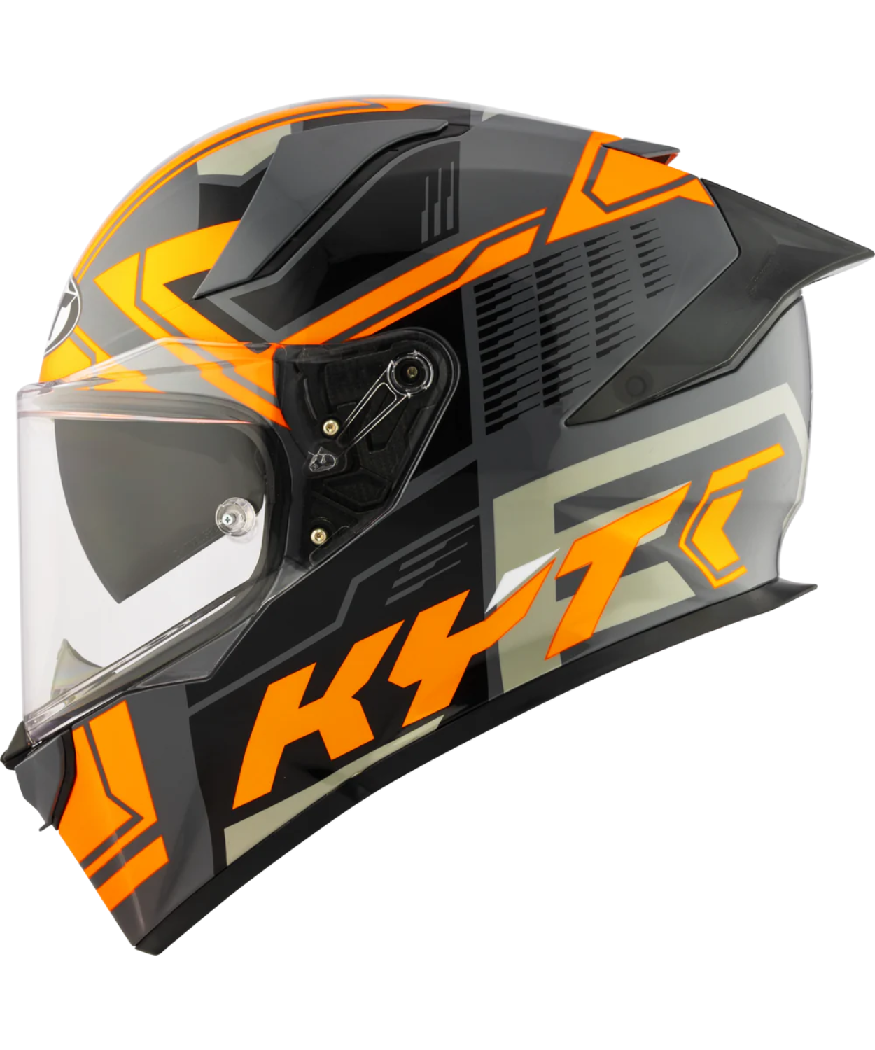 KYT R2R Pro Octane Full Face Helmet - Gloss Black Orange