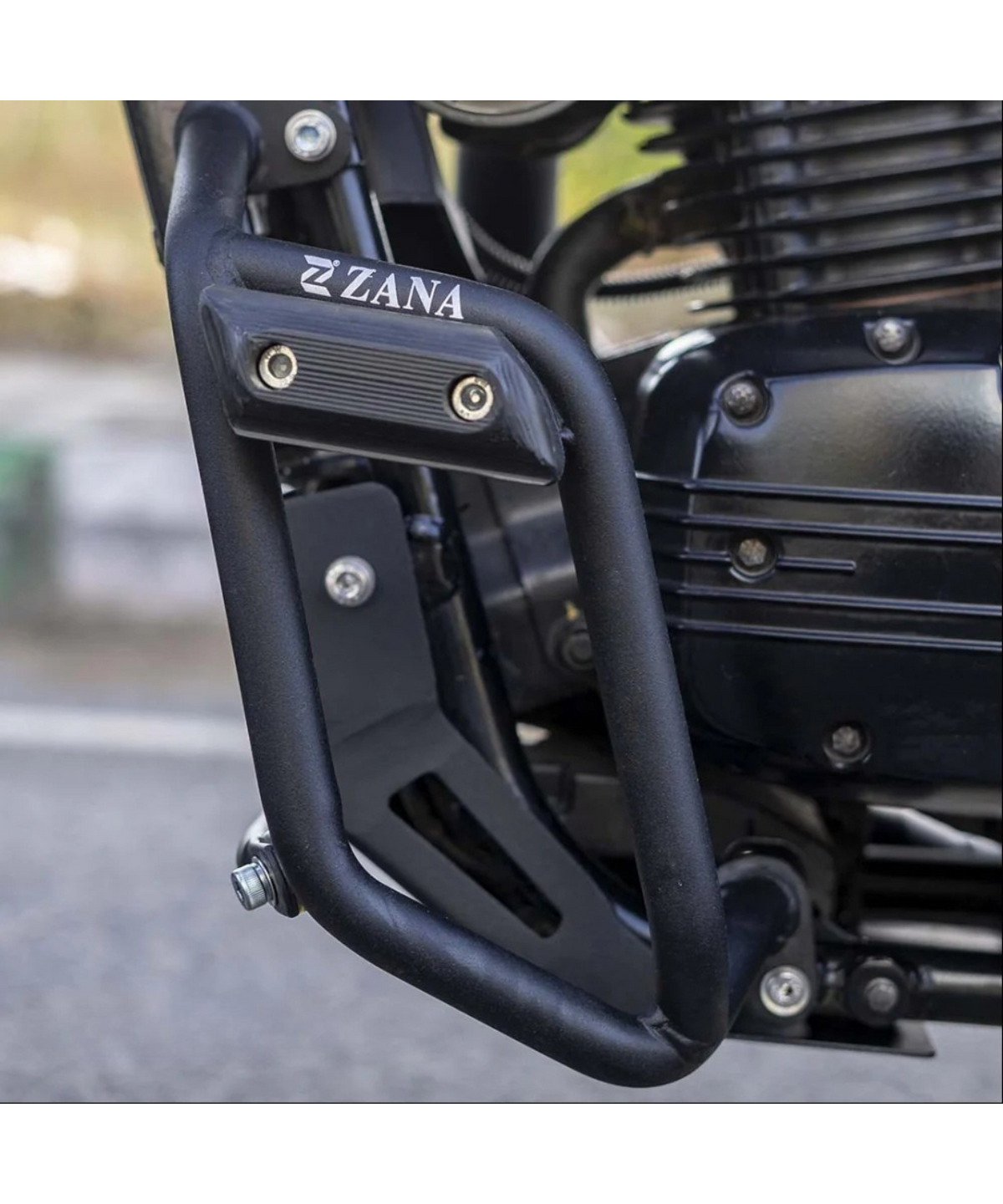 Zana Yezdi Adventure Scrambler Leg Guard with Slider - Black - ZI-8169 - Zana