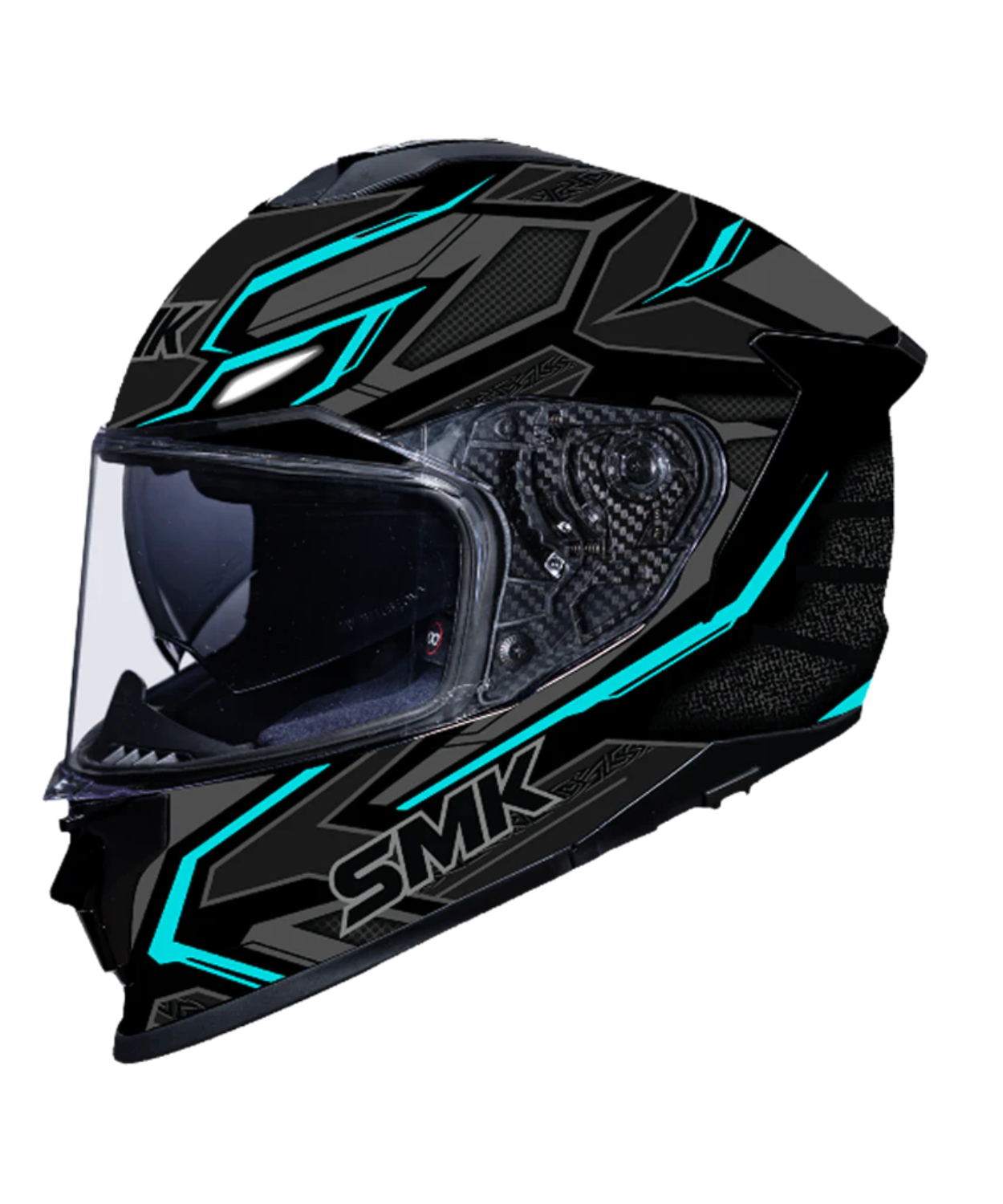 SMK Titan Panther Graphic GL265 Full Face Helmet - Gloss Black Grey Blue