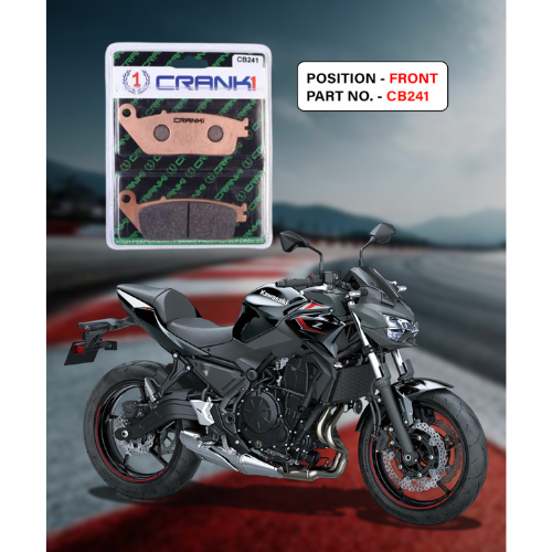 Crank1 Fully Sintered H2 Series Brake Pads for Kawasaki Z650