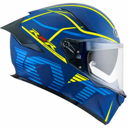 KYT R2R Pro Concept Helmet - Matt Blue Yellow