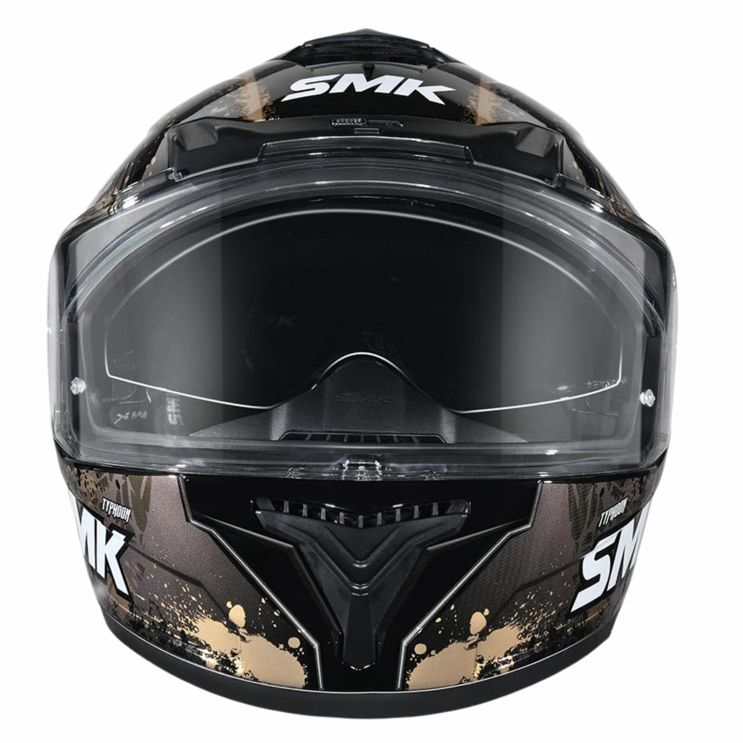 SMK Typhoon Reptile MA277 Matt Black Gold Helmet