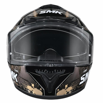 SMK Typhoon Reptile MA277 Matt Black Gold Helmet