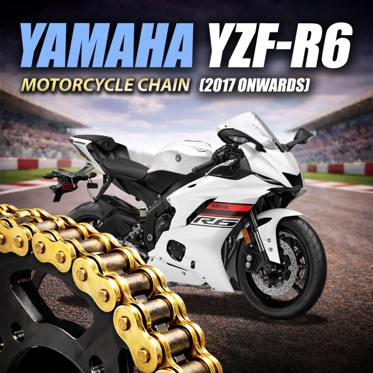 Crank1 Yamaha YZF-R6 (2017 Onwards) 525 Pitch ZVM-X 114L Chain - Gold