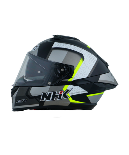 NHK K5R Retro Helmet - Gloss Black Silver Yellow