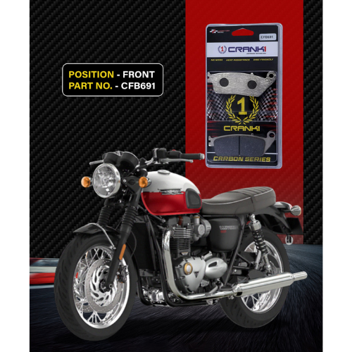 Crank1 Carbon Brake Pads for Triumph T120 (2016 Onwards)