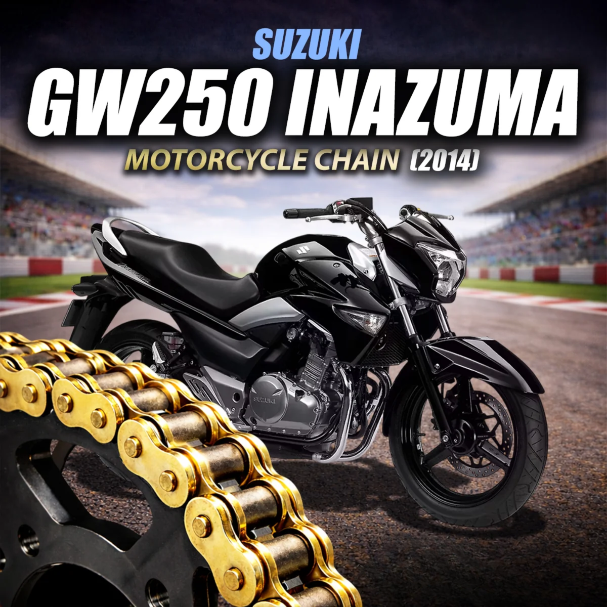 Crank1 Suzuki GW250 Inazuma (2014) 520 Pitch ZVM-X 116L Chain - Gold