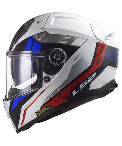 LS2 FF811 Vector II Stylus Helmet - White Fluro Red