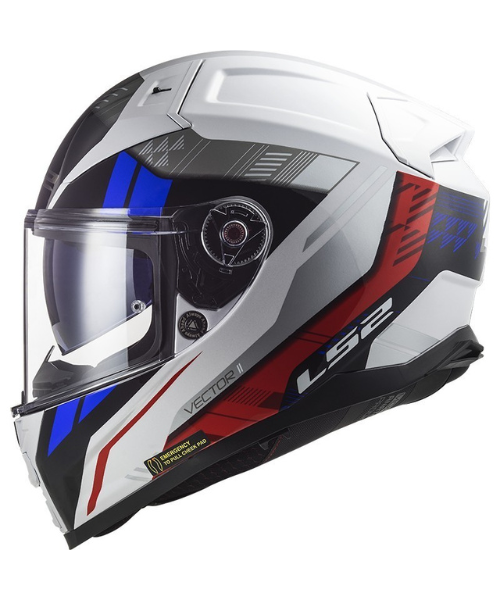 LS2 FF811 Vector II Stylus Helmet - White Fluro Red