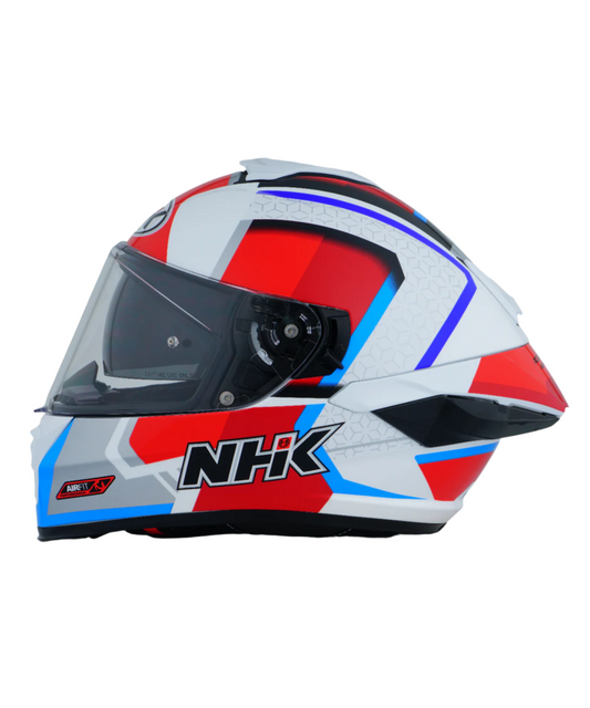 NHK K5R 2V Retro Helmet - Gloss White Red Blue