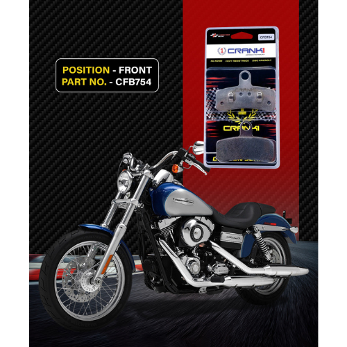 Crank1 Carbon Brake Pads for Harley Davidson Super Glide Customs (2008-2014)
