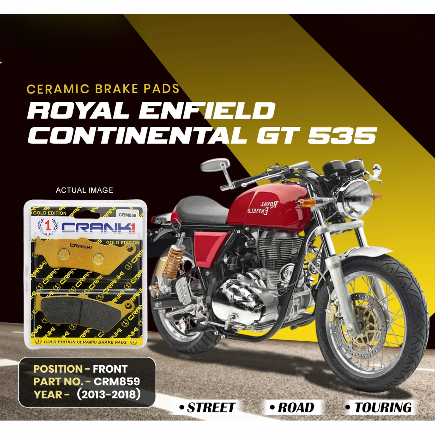 Crank1 Royal Enfield Continental GT 535 (2013-2018) Ceramic Brake Pads