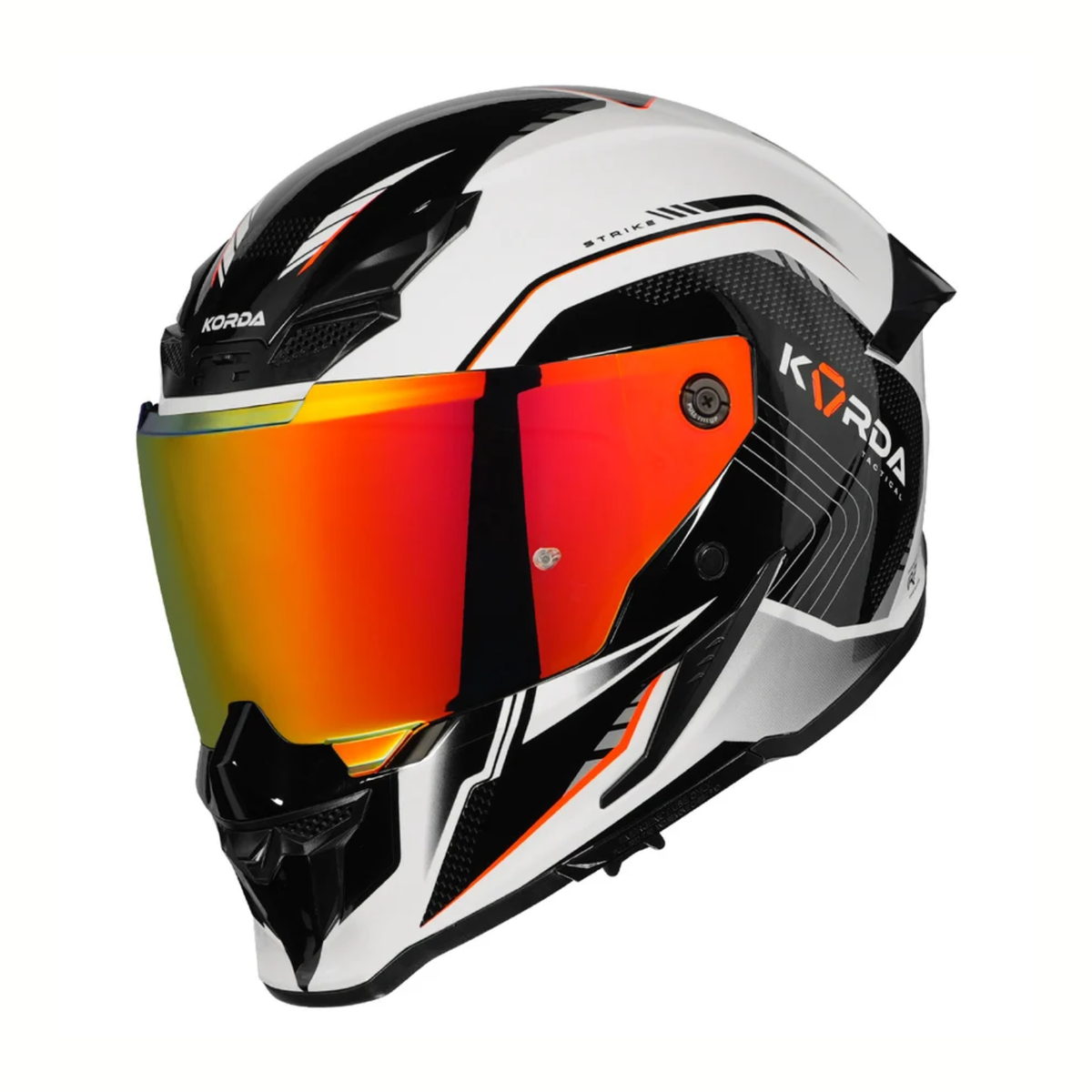 Korda Icon Strike Helmet - Gloss White Fluorescent Orange