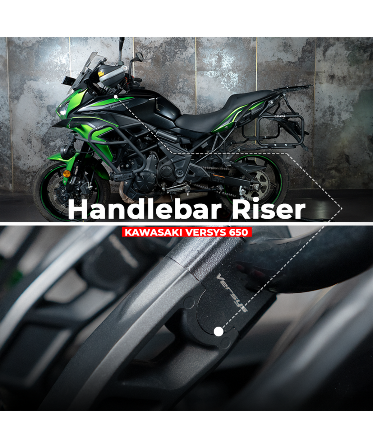 Zana Kawasaki Varsys 650 Handle Bar Riser - ZI-8496 - Zana